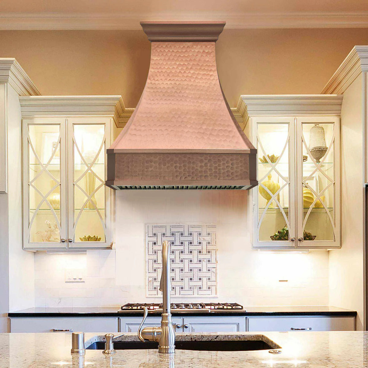 Fobest Custom Copper Range Hood with Light Hammered Texture FCP-206-Copper Range Hood-Fobest