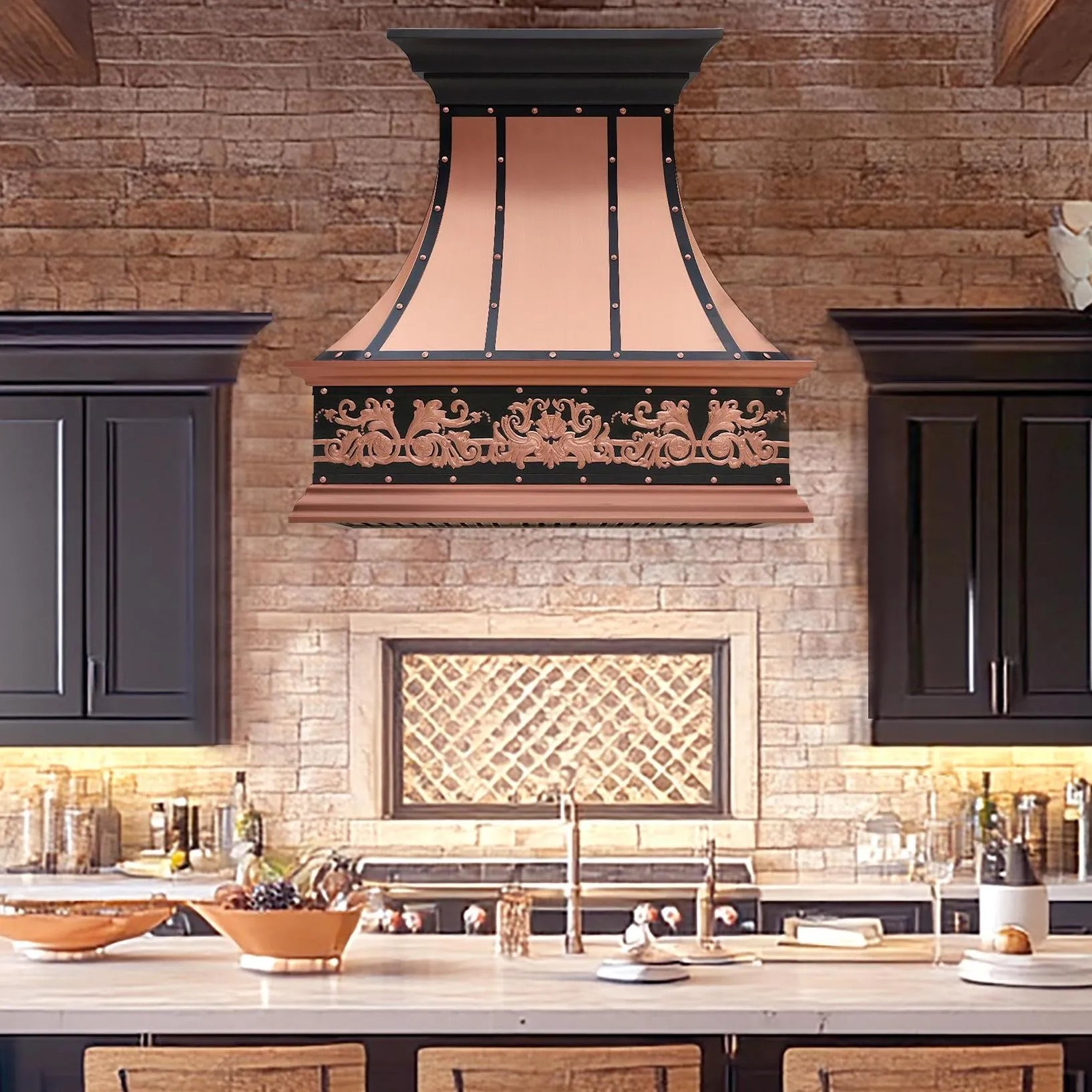 Fobest Custom Copper Range Hood with Vintage Design FCP-226-Copper Range Hood-Fobest