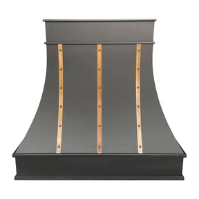 Fobest Custom Copper Stove Hood with Copper Straps FCP-80-Copper Range Hood-Fobest