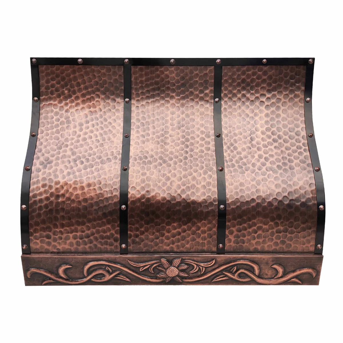 Fobest Custom Copper Vent Hood with Center Grace Design FCP-143-Copper Range Hood-Fobest