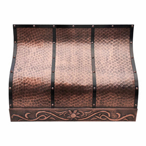 Fobest Custom Copper Vent Hood with Center Grace Design FCP-143-Copper Range Hood-Fobest