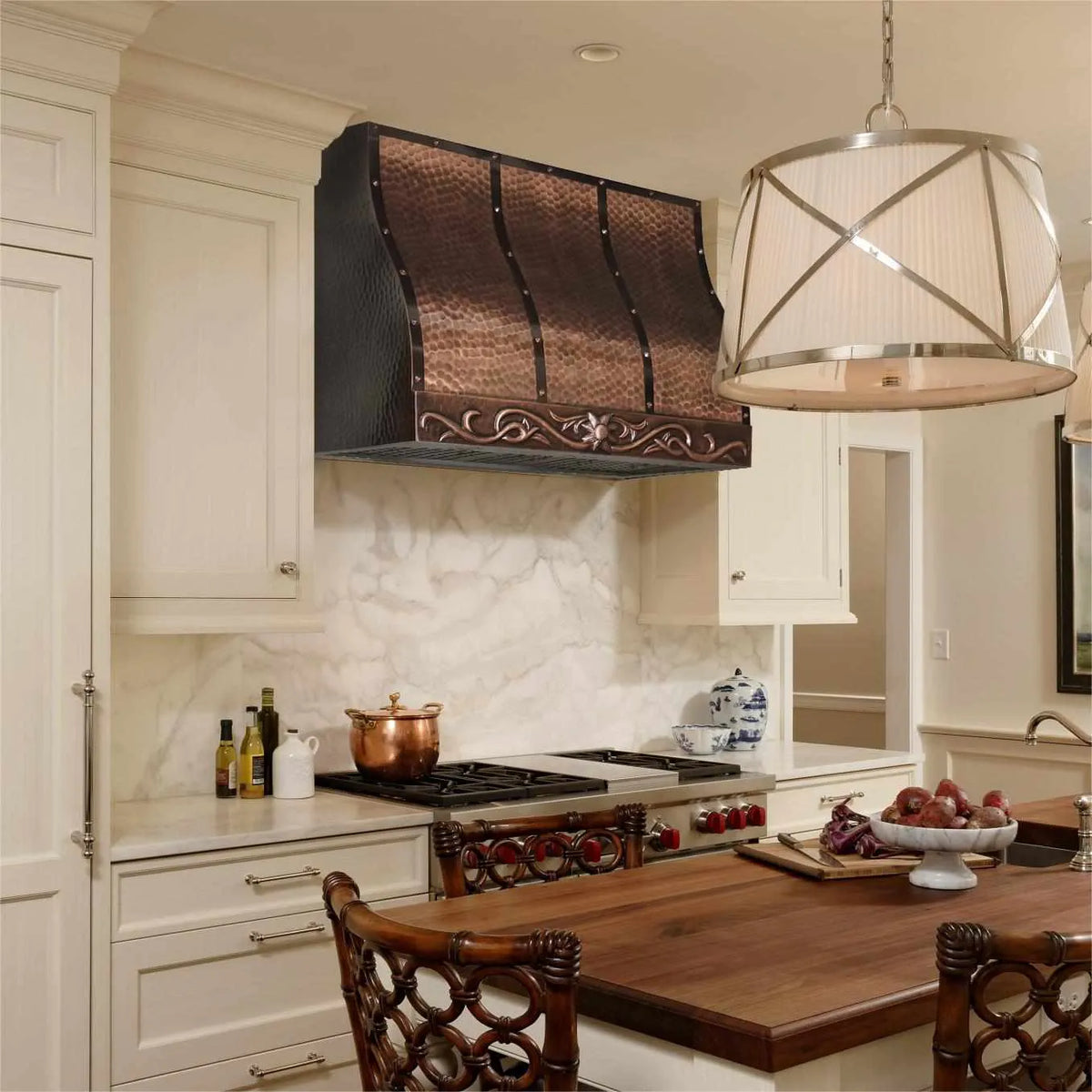 Fobest Custom Copper Vent Hood with Center Grace Design FCP-143-Copper Range Hood-Fobest