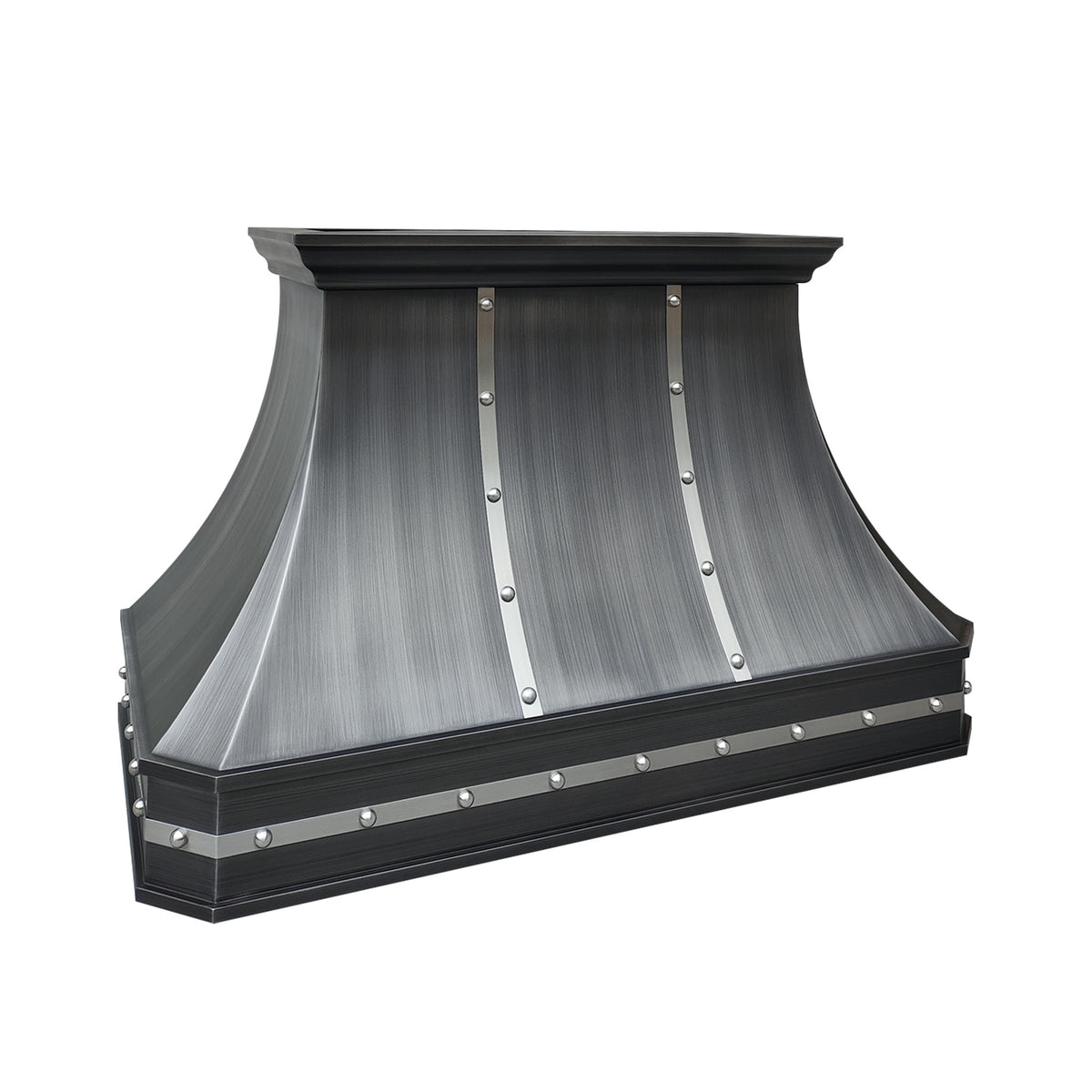 Fobest Custom Grey Range Hood with Brushed Steel Accents FSS-384-Stainless Steel Range Hood-Fobest
