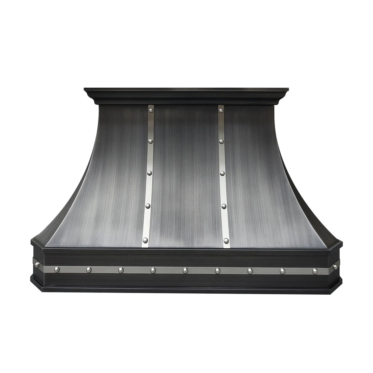 Fobest Custom Grey Range Hood with Brushed Steel Accents FSS-384-Stainless Steel Range Hood-Fobest