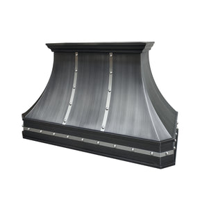 Fobest Custom Grey Range Hood with Brushed Steel Accents FSS-384-Stainless Steel Range Hood-Fobest