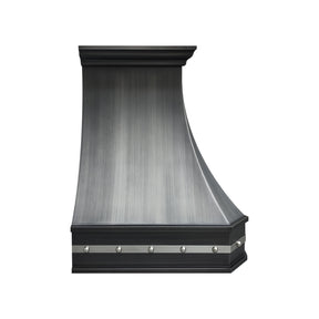 Fobest Custom Grey Range Hood with Brushed Steel Accents FSS-384-Stainless Steel Range Hood-Fobest