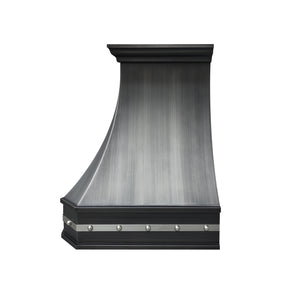 Fobest Custom Grey Range Hood with Brushed Steel Accents FSS-384-Stainless Steel Range Hood-Fobest