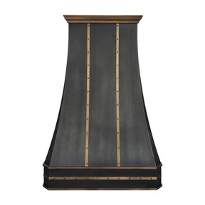 Fobest Custom Grey Stainless Steel Vent Hood with Brass Straps FSS-466
