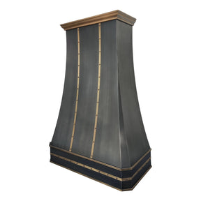 Fobest Custom Grey Stainless Steel Vent Hood with Brass Straps FSS-466