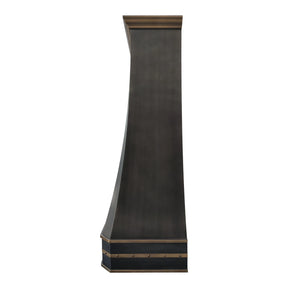 Fobest Custom Grey Stainless Steel Vent Hood with Brass Straps FSS-466