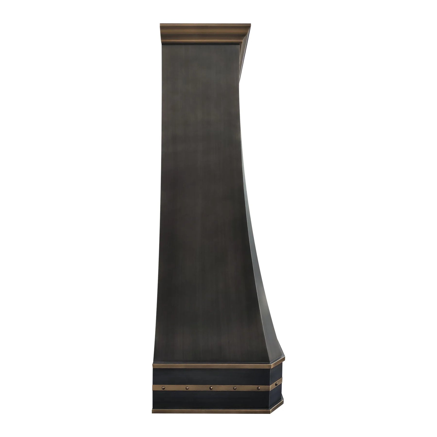 Fobest Custom Grey Stainless Steel Vent Hood with Brass Straps FSS-466