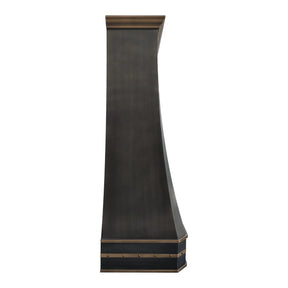 Fobest Custom Grey Stainless Steel Vent Hood with Brass Straps FSS-466