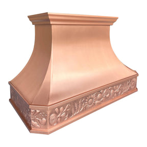 Fobest Custom Kitchen Hood with Sunflower Apron Design FCP-106-Copper Range Hood-Fobest