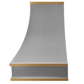 Fobest Custom Luxury Kitchen Hood with Brass Bands FSS-415-Stainless Steel Range Hood-Fobest