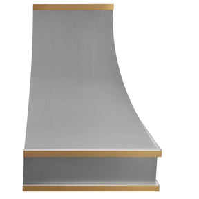 Fobest Custom Luxury Kitchen Hood with Brass Bands FSS-415-Stainless Steel Range Hood-Fobest