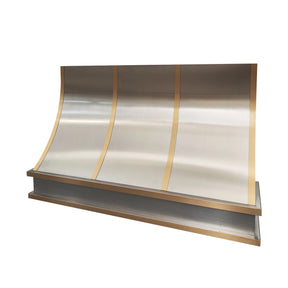 Fobest Custom Metal Range Hood In Stainless Steel and Brass Finish FSS-428-Stainless Steel Range Hood-Fobest