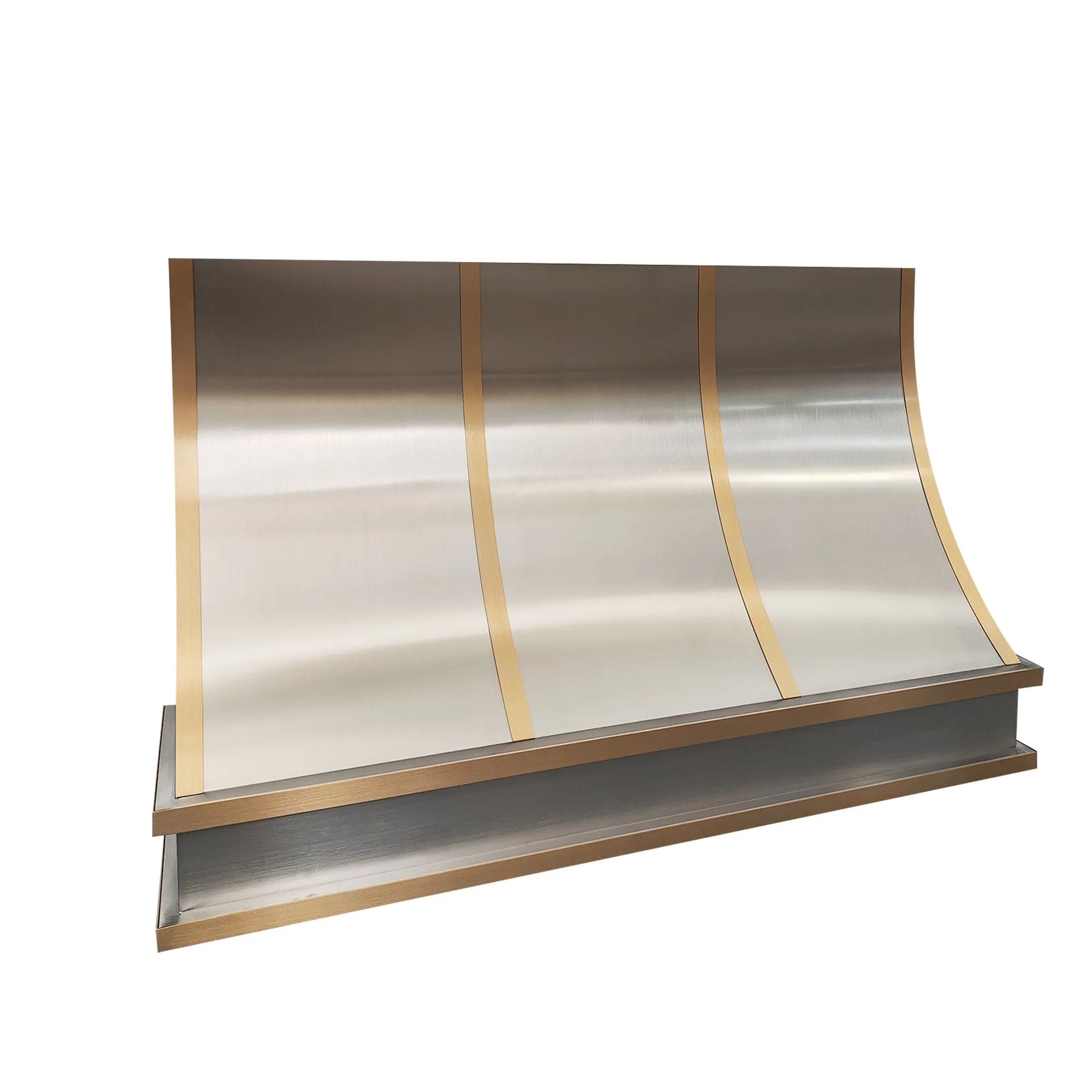 Fobest Custom Metal Range Hood In Stainless Steel and Brass Finish FSS-428-Stainless Steel Range Hood-Fobest