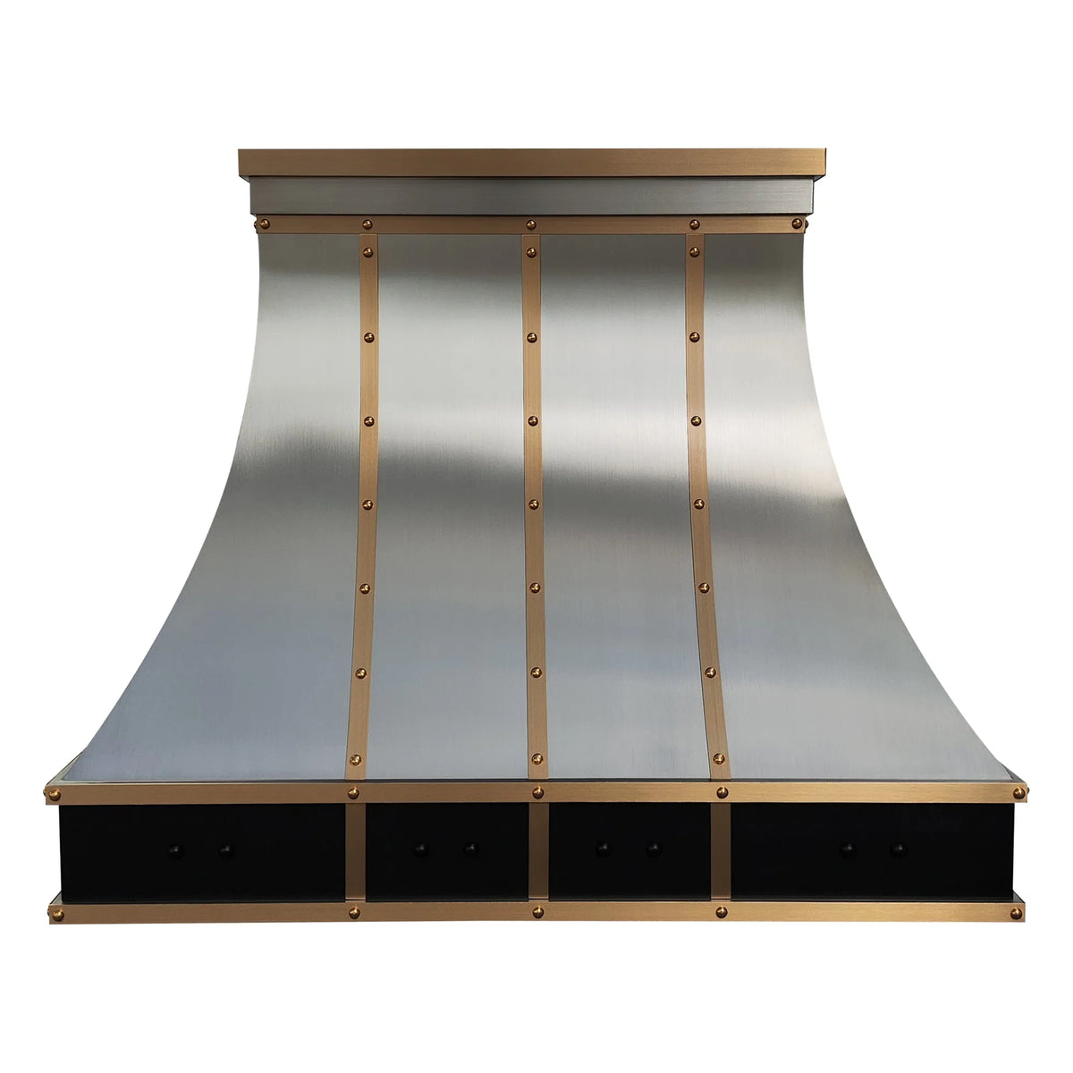 Fobest Custom Metal Range Hood Stainless Steel with Brass Trims FSS-465