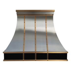Fobest Custom Metal Range Hood Stainless Steel with Brass Trims FSS-465