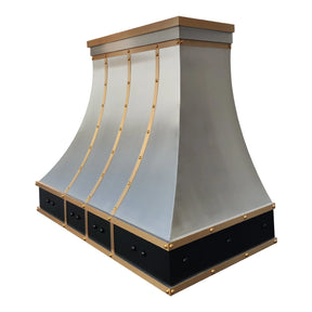 Fobest Custom Metal Range Hood Stainless Steel with Brass Trims FSS-465