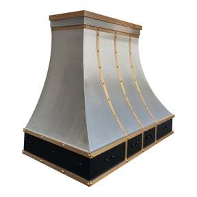 Fobest Custom Metal Range Hood Stainless Steel with Brass Trims FSS-465