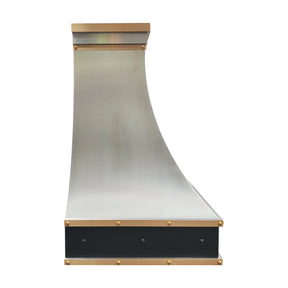 Fobest Custom Metal Range Hood Stainless Steel with Brass Trims FSS-465