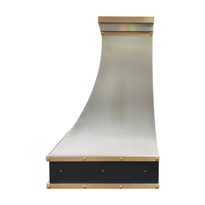 Fobest Custom Metal Range Hood Stainless Steel with Brass Trims FSS-465