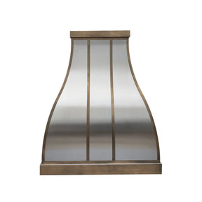 Fobest Custom Metal Range Hood with Aged Brass Accent FSS-363-Stainless Steel Range Hood-Fobest
