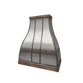 Fobest Custom Metal Range Hood with Aged Brass Accent FSS-363-Stainless Steel Range Hood-Fobest