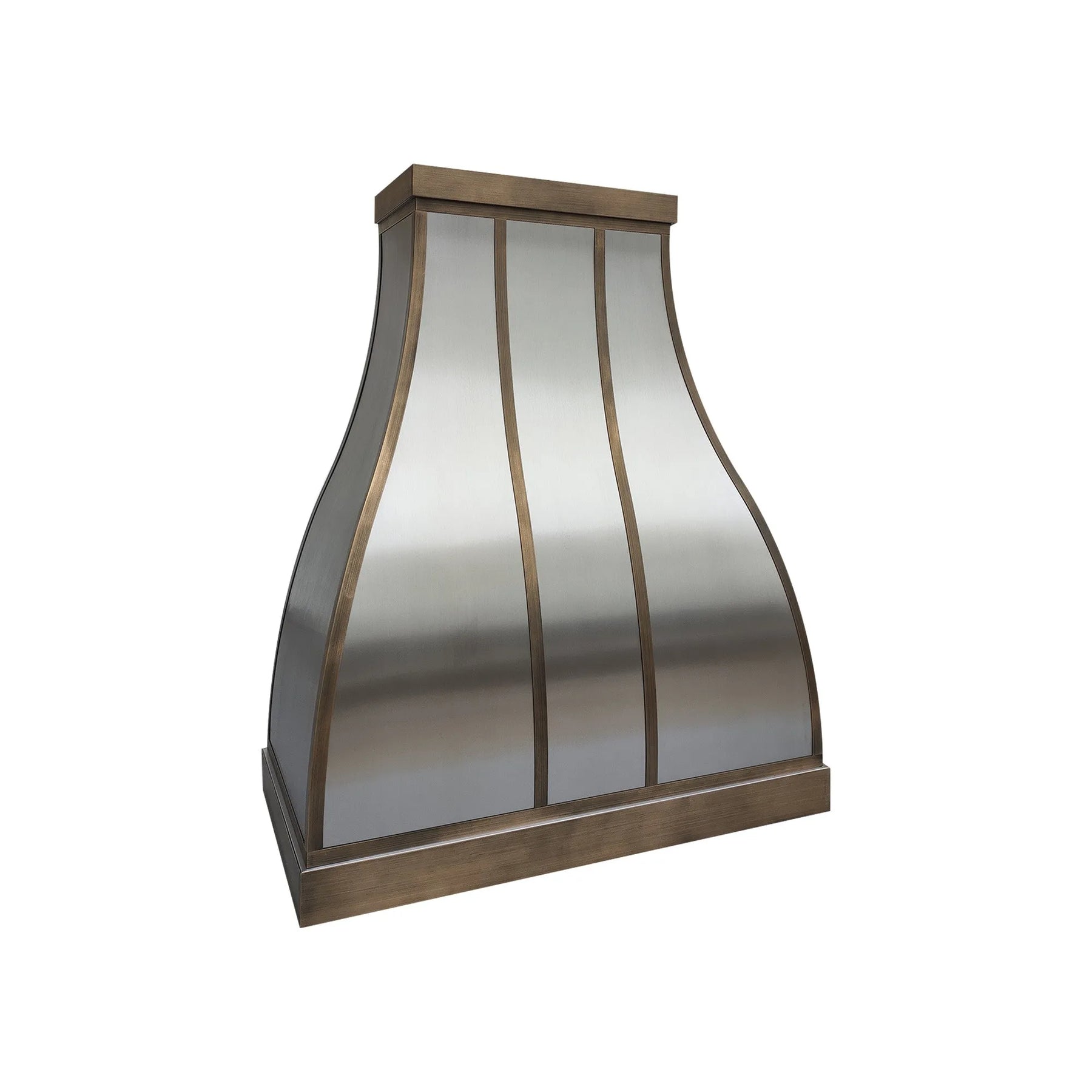 Fobest Custom Metal Range Hood with Aged Brass Accent FSS-363-Stainless Steel Range Hood-Fobest