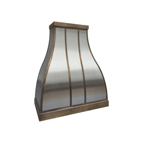 Fobest Custom Metal Range Hood with Aged Brass Accent FSS-363-Stainless Steel Range Hood-Fobest