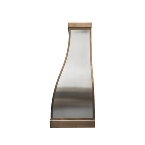 Fobest Custom Metal Range Hood with Aged Brass Accent FSS-363-Stainless Steel Range Hood-Fobest