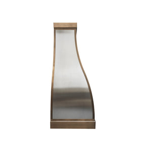 Fobest Custom Metal Range Hood with Aged Brass Accent FSS-363-Stainless Steel Range Hood-Fobest