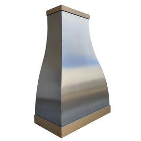 Fobest Custom Range Hood Stainless Steel with Brass Accent FSS-340-Stainless Steel Range Hood-Fobest