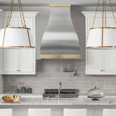 Fobest Custom Range Hood Stainless Steel with Brass Accent FSS-340-Stainless Steel Range Hood-Fobest
