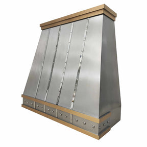 Fobest Custom Range Hood Stainless Steel with Brass Straps FSS-222-Stainless Steel Range Hood-Fobest