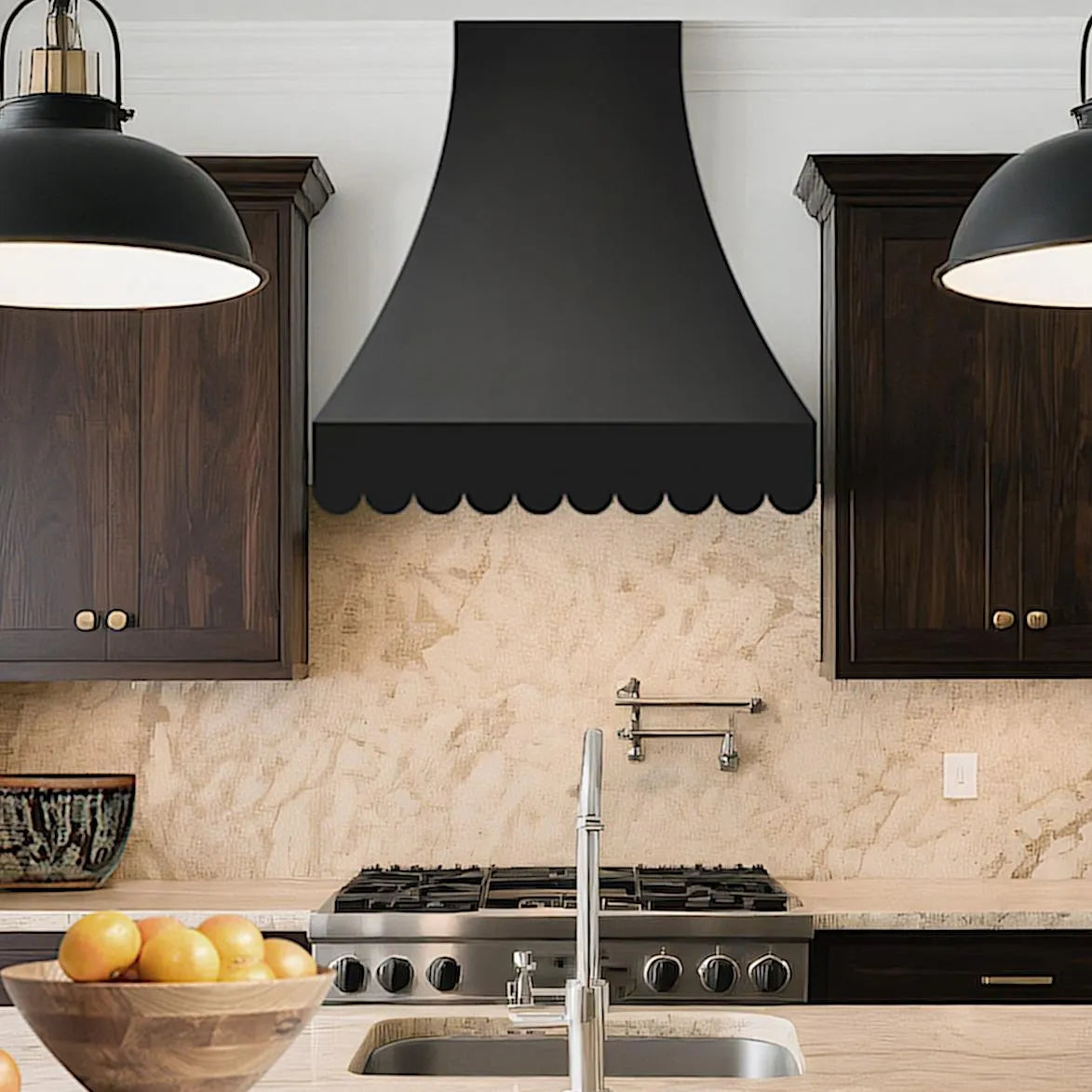 Fobest Custom Range Hood Vent Scalloped Design FSS-361-Stainless Steel Range Hood-Fobest