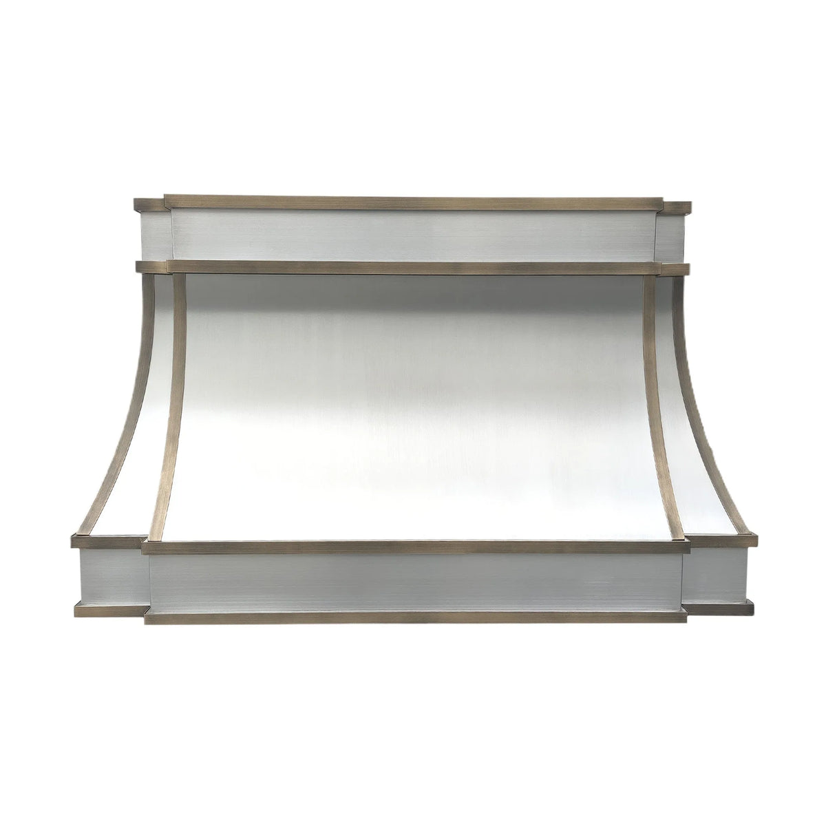 Fobest Custom Stainless Range Hood with Aged Brass Straps FSS-351-Stainless Steel Range Hood-Fobest