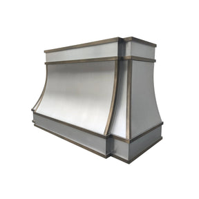 Fobest Custom Stainless Range Hood with Aged Brass Straps FSS-351-Stainless Steel Range Hood-Fobest