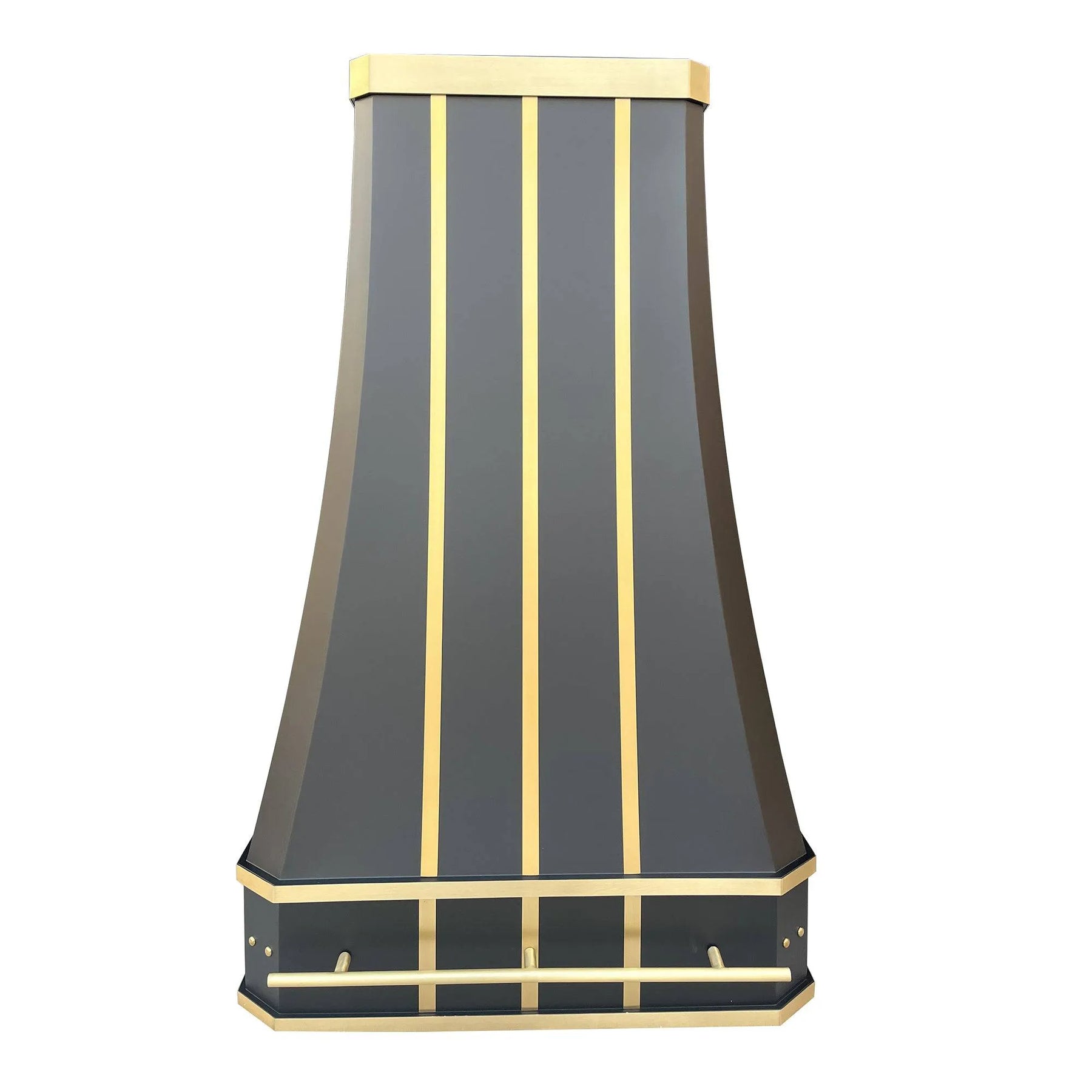 Fobest Custom Stainless Steel Black Range Hood With Gold Trims FSS-4-Stainless Steel Range Hood-Fobest