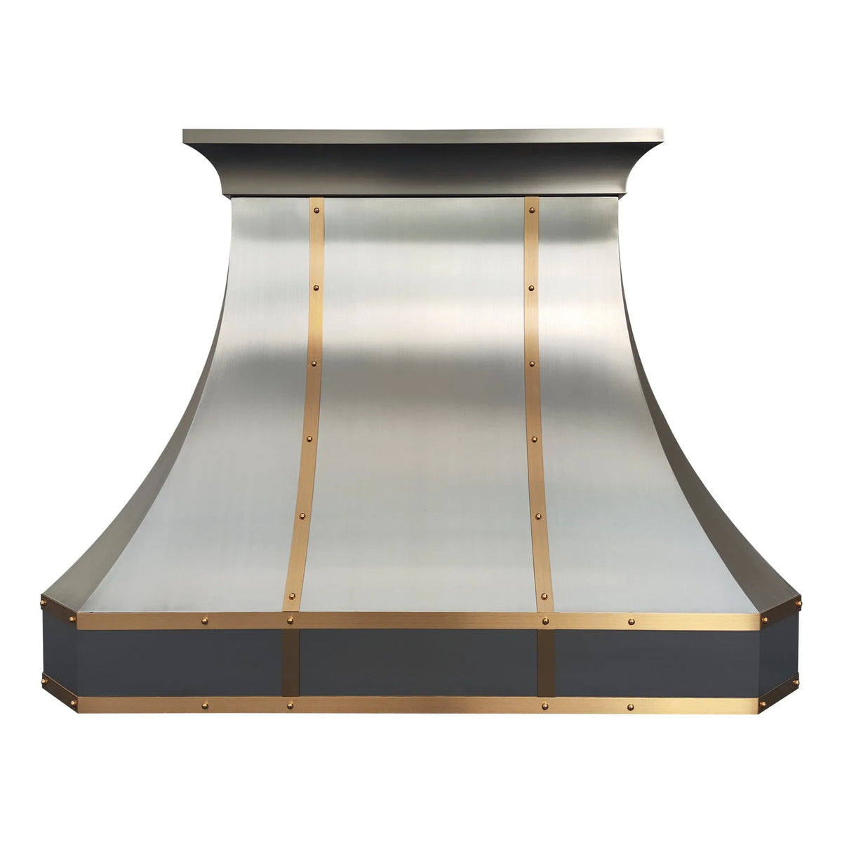 Fobest Custom Stainless Steel Kitchen Hood with Brass Decor FSS-455
