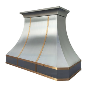 Fobest Custom Stainless Steel Kitchen Hood with Brass Decor FSS-455