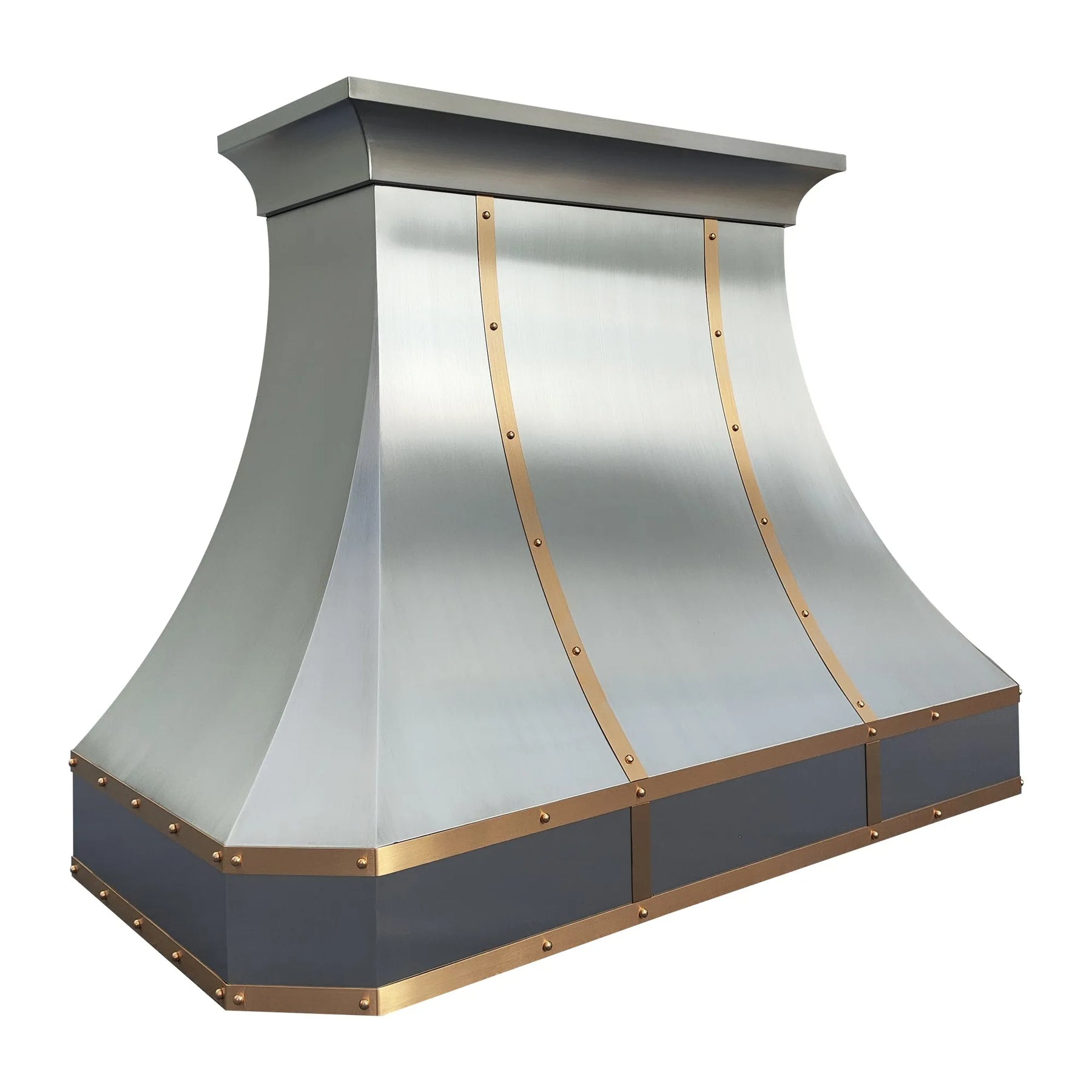 Fobest Custom Stainless Steel Kitchen Hood with Brass Decor FSS-455
