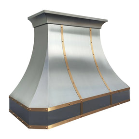 Fobest Custom Stainless Steel Kitchen Hood with Brass Decor FSS-455