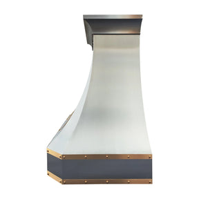 Fobest Custom Stainless Steel Kitchen Hood with Brass Decor FSS-455