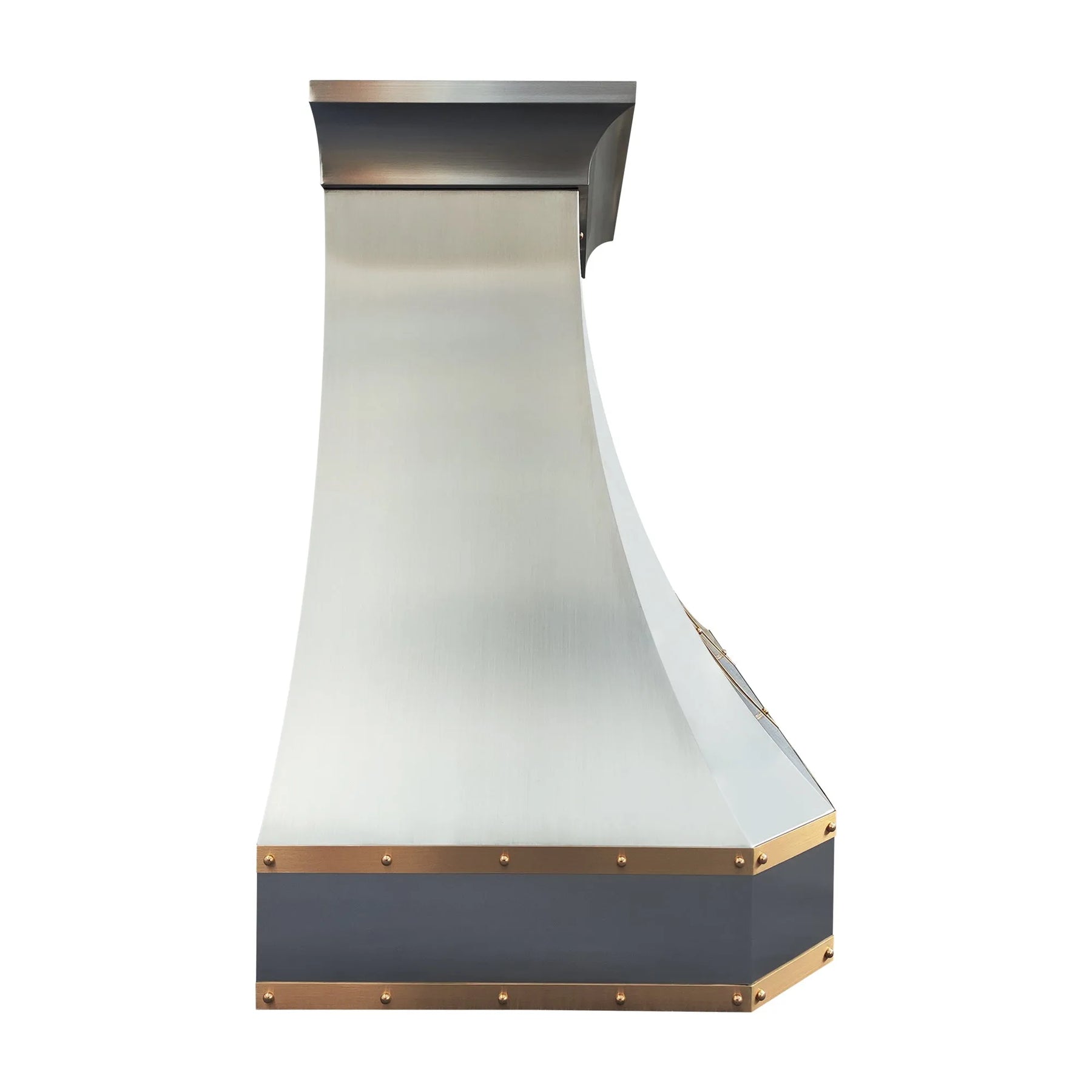 Fobest Custom Stainless Steel Kitchen Hood with Brass Decor FSS-455