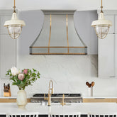 Fobest Custom Stainless Steel Kitchen Hood with Brass Decor FSS-455