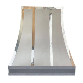 Fobest Custom Stainless Steel Kitchen Range Hood with Mirror Straps FSS-139-Stainless Steel Range Hood-Fobest