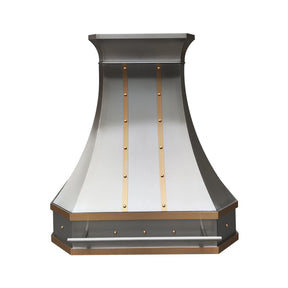Fobest Custom Stainless Steel Range Hood With Brass Accent FSS-8-Stainless Steel Range Hood-Fobest