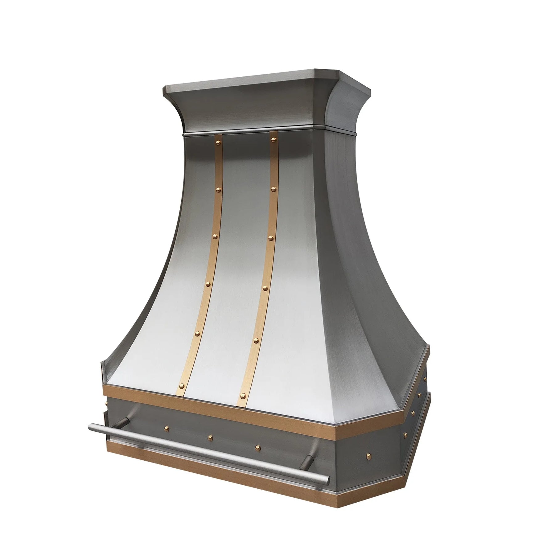 Fobest Custom Stainless Steel Range Hood With Brass Accent FSS-8-Stainless Steel Range Hood-Fobest